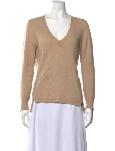 Pre-owned Inhabit Cashmere V-neck Sweater In Neutral