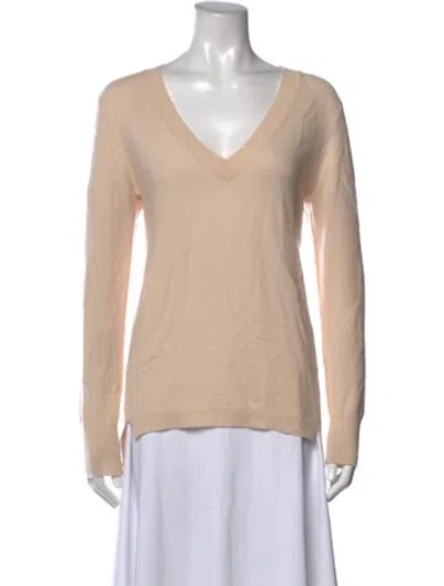 Pre-owned Inhabit Cashmere V-neck Sweater In Neutrals