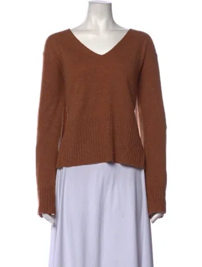 Pre-owned Inhabit Cashmere V-neck Sweater In Neutrals