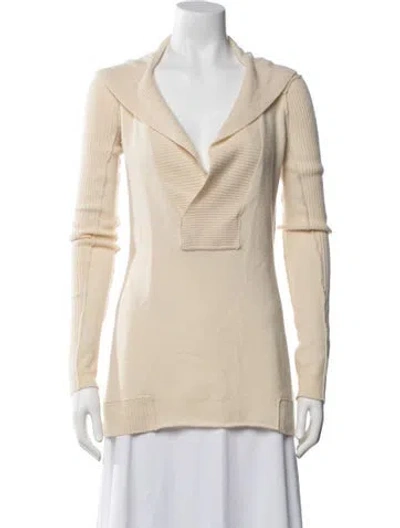 Pre-owned Inhabit Cashmere V-neck Sweater In Neutrals