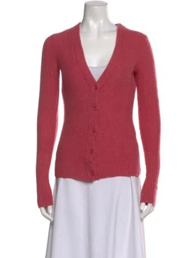 Pre-owned Inhabit Cashmere V-neck Sweater In Pink