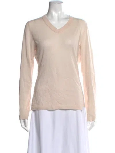 Pre-owned Inhabit Cashmere V-neck Sweater In Pink
