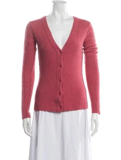 Pre-owned Inhabit Cashmere V-neck Sweater In Red