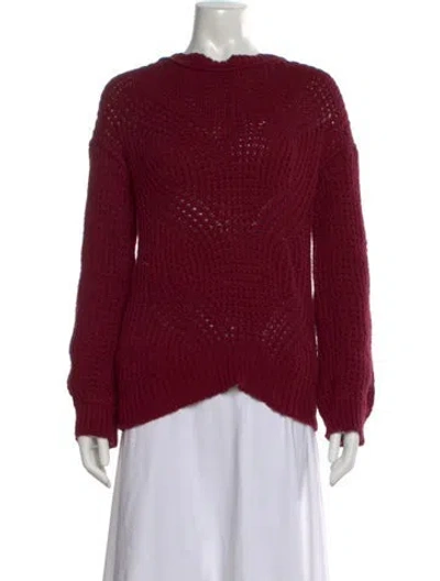 Pre-owned Inhabit Crew Neck Sweater In Burgundy