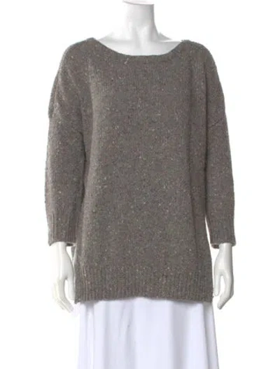 Pre-owned Inhabit Lambswool Scoop Neck Sweater In Gray