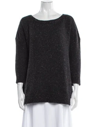 Pre-owned Inhabit Lambswool Scoop Neck Sweater In Gray