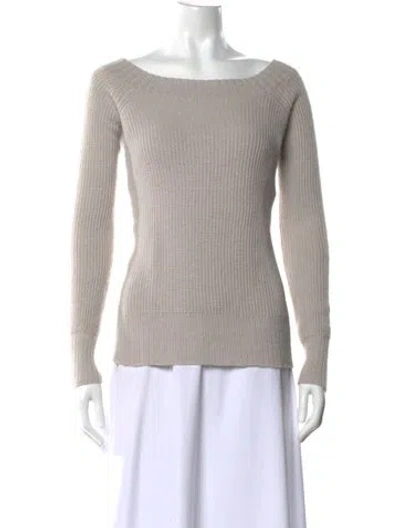 Pre-owned Inhabit Linen Bateau Neckline Sweater In Gray