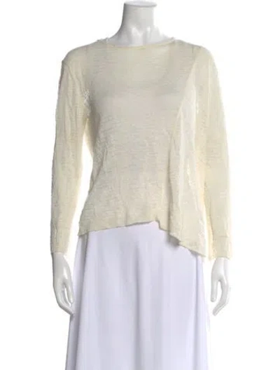 Pre-owned Inhabit Linen Bateau Neckline Sweater In Neutral