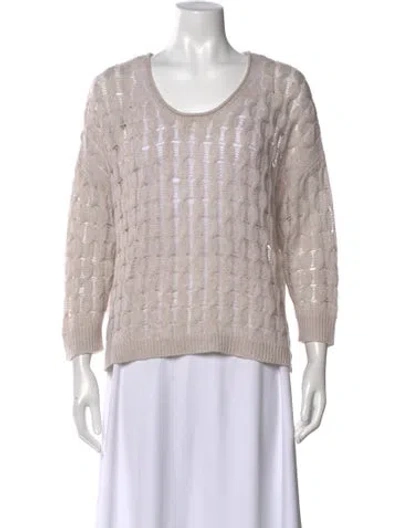 Pre-owned Inhabit Linen Crew Neck Sweater In Neutral