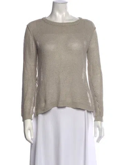 Pre-owned Inhabit Linen Crew Neck Sweater In Neutrals