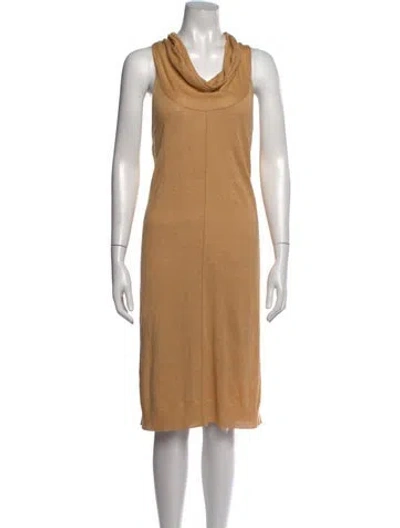 Pre-owned Inhabit Linen Knee-length Dress In Neutrals
