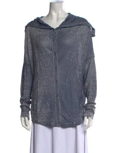 Pre-owned Inhabit Linen Patterned Sweater In Blue