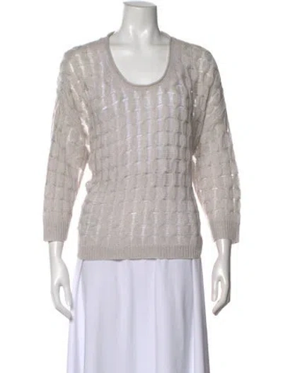 Pre-owned Inhabit Linen Patterned Sweater In Gray
