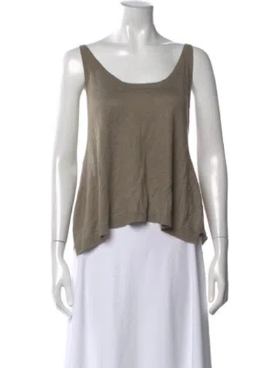 Pre-owned Inhabit Linen Scoop Neck Sweater In Gray