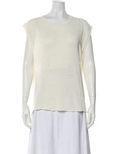 Pre-owned Inhabit Linen Scoop Neck Sweater In Neutral