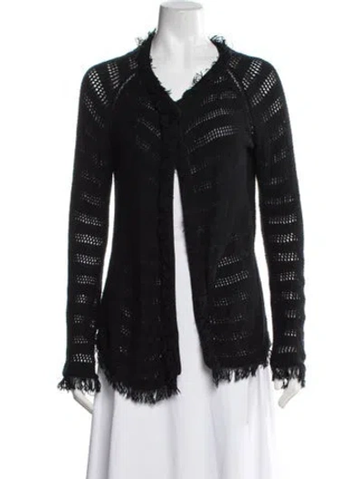 Pre-owned Inhabit Open Front Sweater In Black