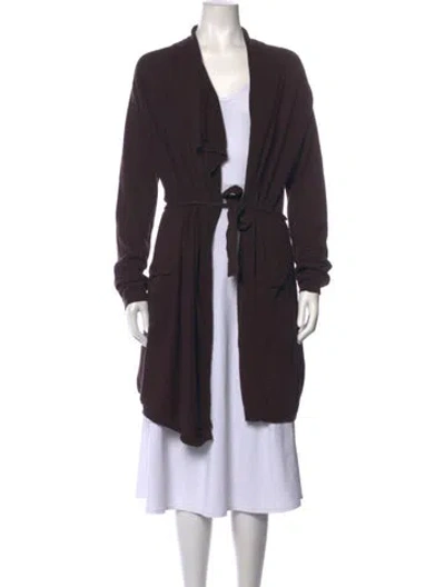 Pre-owned Inhabit Open Front Sweater In Brown