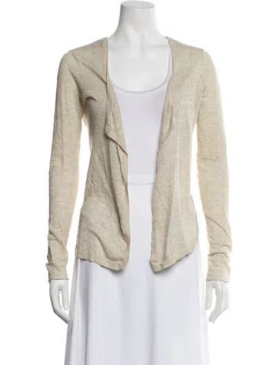 Pre-owned Inhabit Open Front Sweater In Neutral