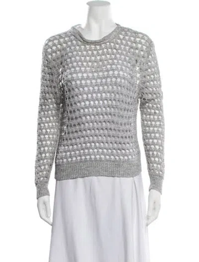Pre-owned Inhabit Patterned Crew Neck Sweater In Blue