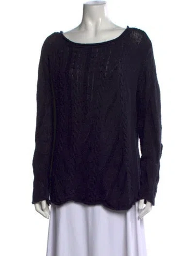 Pre-owned Inhabit Patterned Crew Neck Sweater In Blue