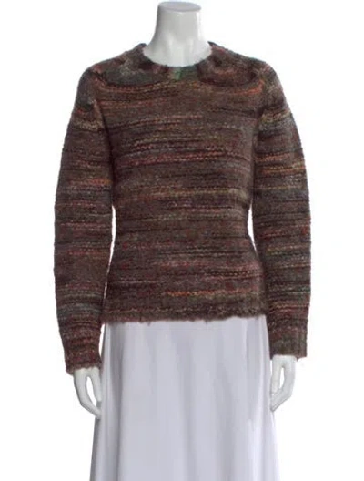 Pre-owned Inhabit Patterned Crew Neck Sweater In Brown