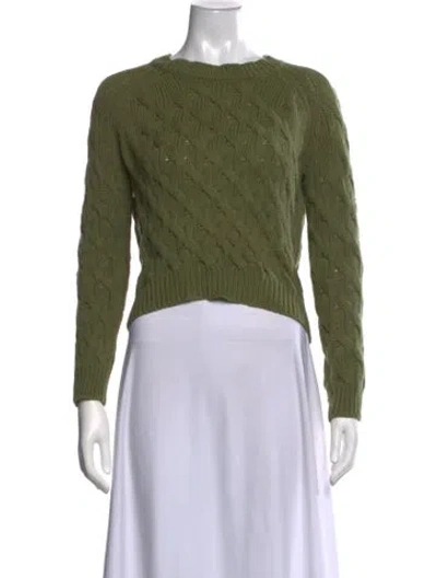 Pre-owned Inhabit Patterned Crew Neck Sweater In Green