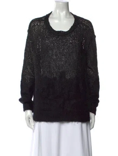 Pre-owned Inhabit Scoop Neck Sweater In Black