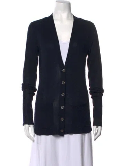 Pre-owned Inhabit V-neck Sweater In Black
