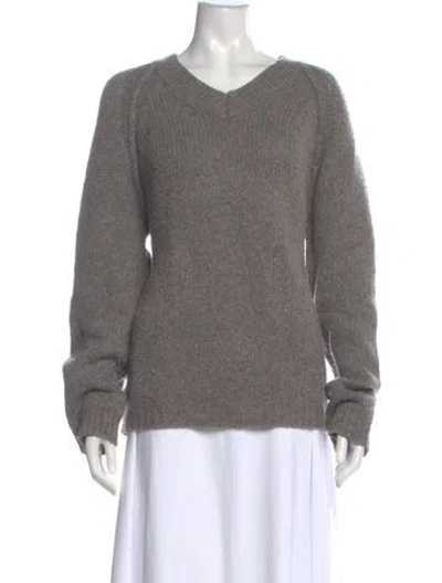 Pre-owned Inhabit V-neck Sweater In Brown