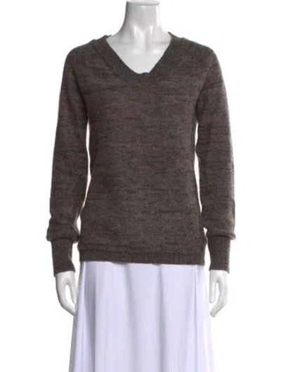 Pre-owned Inhabit V-neck Sweater In Gray