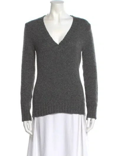 Pre-owned Inhabit V-neck Sweater In Gray