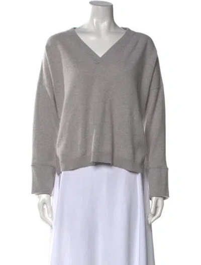 Pre-owned Inhabit V-neck Sweater In Grey