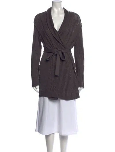 Pre-owned Inhabit V-neck Sweater In Grey