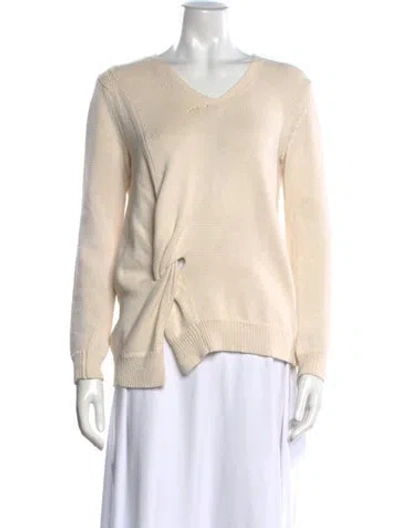 Pre-owned Inhabit V-neck Sweater In Neutral