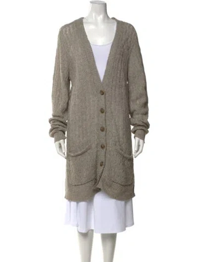 Pre-owned Inhabit V-neck Sweater In Neutral