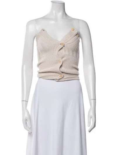 Pre-owned Inhabit V-neck Sweater In Neutrals