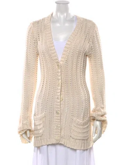Pre-owned Inhabit V-neck Sweater In Neutrals
