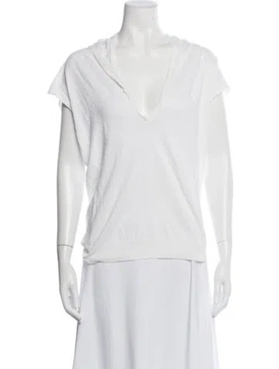 Pre-owned Inhabit V-neck Sweater In White