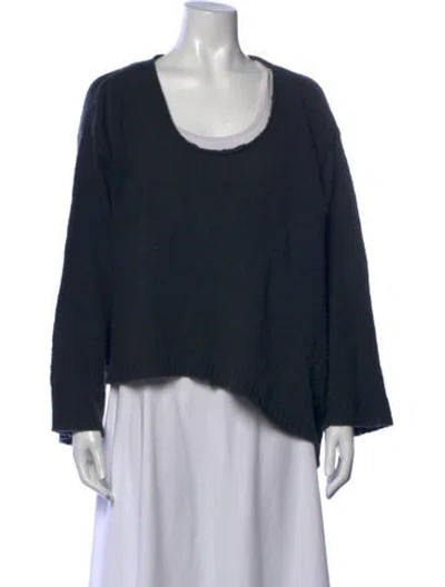 Pre-owned Inhabit Wool Crew Neck Sweater In Black