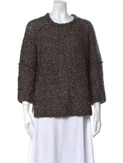 Pre-owned Inhabit Wool Tweed Pattern Sweater In Black