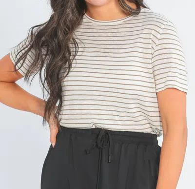 Inherit Clothing Company Essential Linen Short Sleeve Tee In Black/white Stripe In Multi
