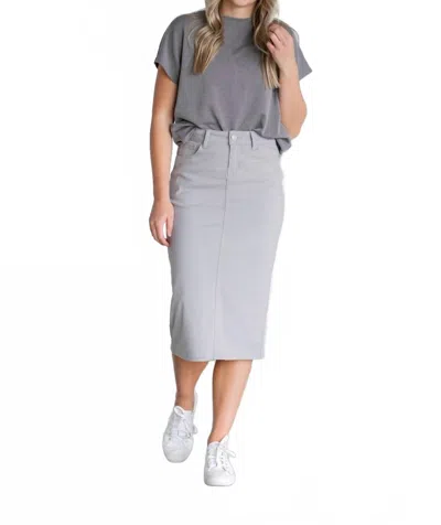 Inherit Clothing Company Remi Denim Midi Skirt In Ultimate Gray