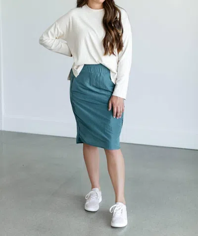 Inherit Clothing Company Wind Breaker Skirt In Emerald In Gold