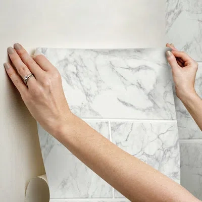 Inhome Pvc Peel & Stick Field Tile In White