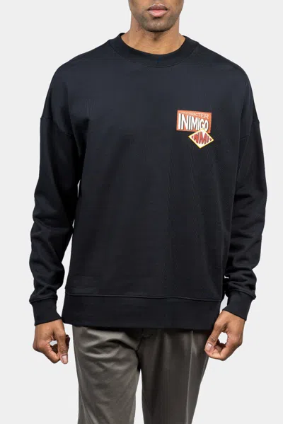 Inimigo Double Rubber Patch Oversized Sweatshirt In Blue