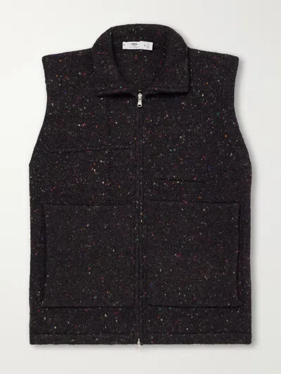 Inis Meain Lifeline Wool And Cashmere-blend Gilet In Brown