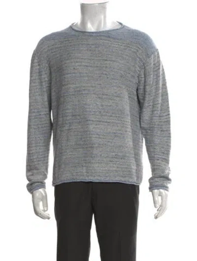 Pre-owned Inis Meain Linen Striped Pullover In Grey