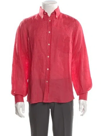 Pre-owned Inis Meain Long Sleeve Dress Shirt In Pink