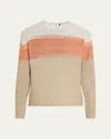 Inis Meain Men's Washed Linen Ombre Tunic Sweater In Brown