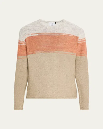 Inis Meain Men's Washed Linen Ombre Tunic Sweater In Brown